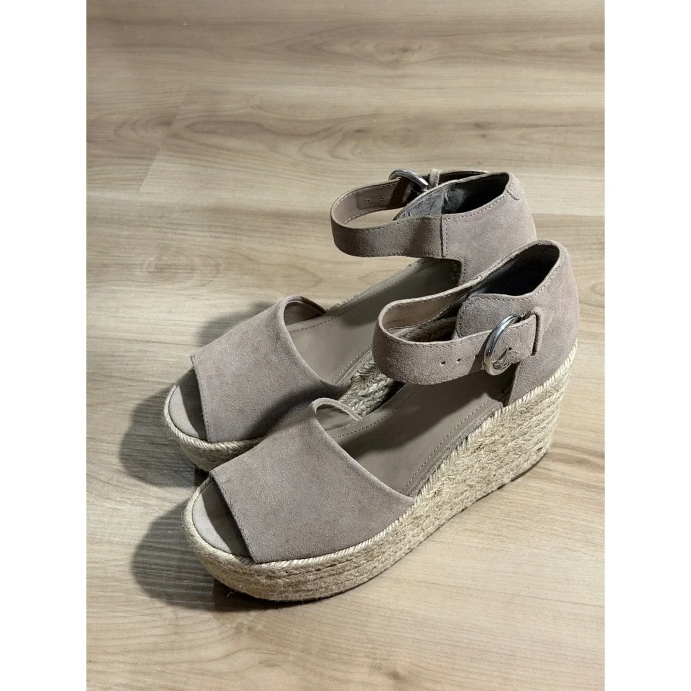 Marc Fisher LTD Adalyn Espadrille Wedge Tan 10 Womens Platform Sandal